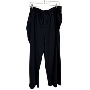 Highland Originals Women's 3X Black‎ Casual Drawstring Wide Leg Pants
